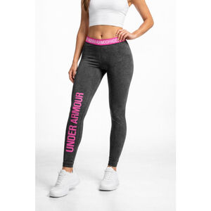 Women's Under Armour Gray Pink Fitted Charged Cotton Leggings L